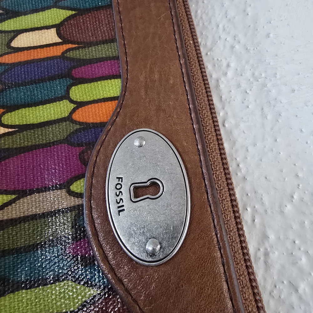 Fossil Multicolor Wallet with Brown Trim
